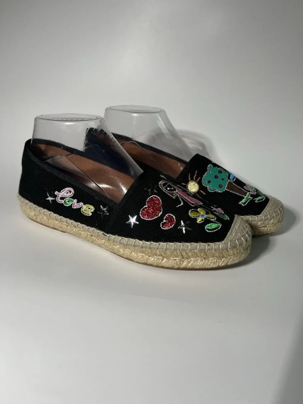 Lazio Embroidered Espadrille Flats Canvas Women’s US 8.5 EU 39